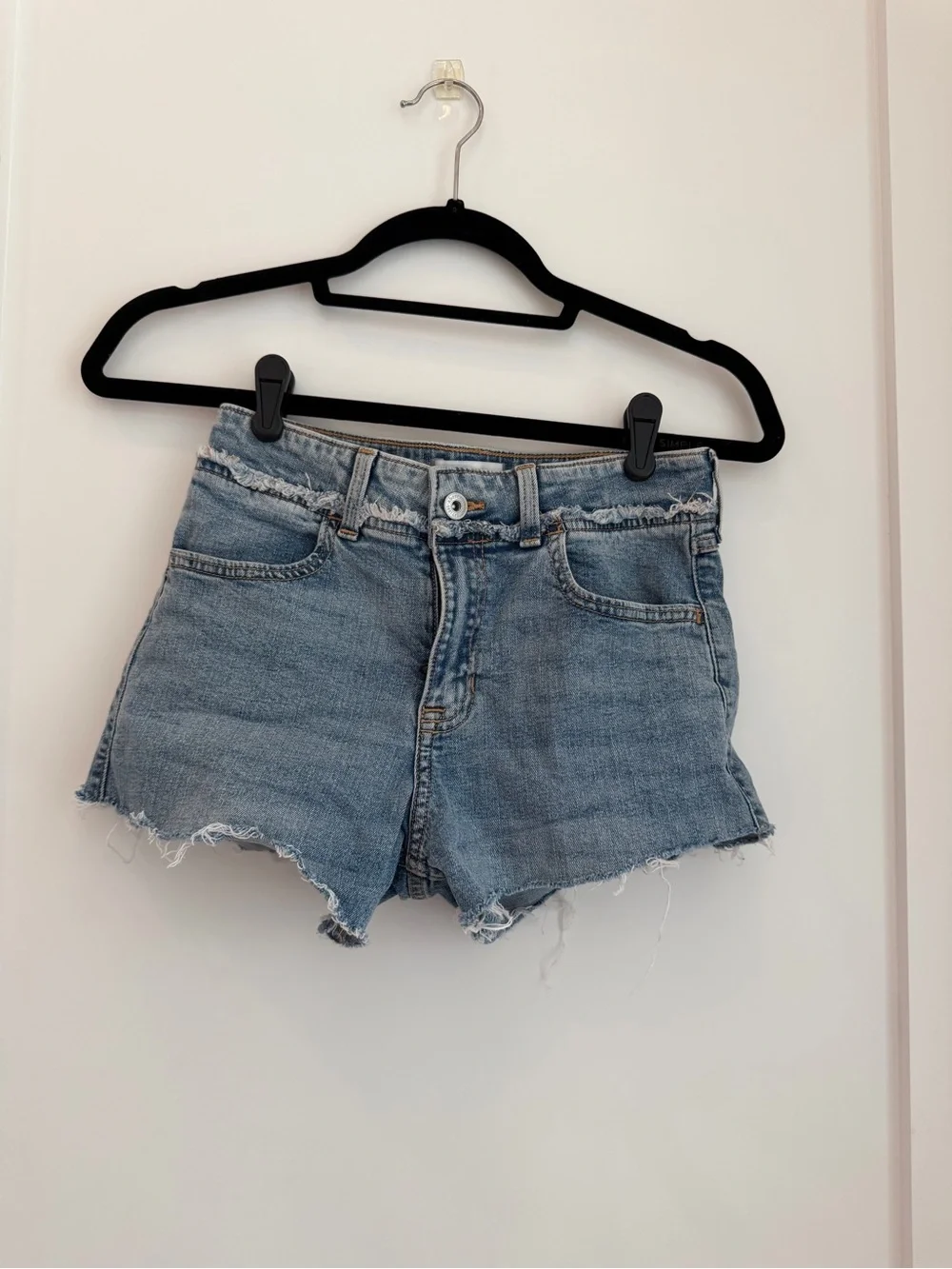 abercrombie kids Light Blue Distressed Denim Cutoff Shorts